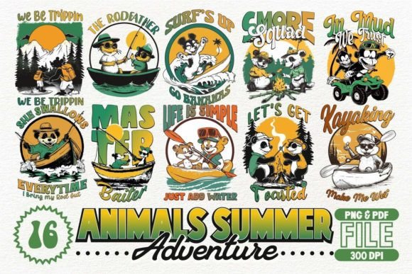 Animals Summer Adventure Design Bundle