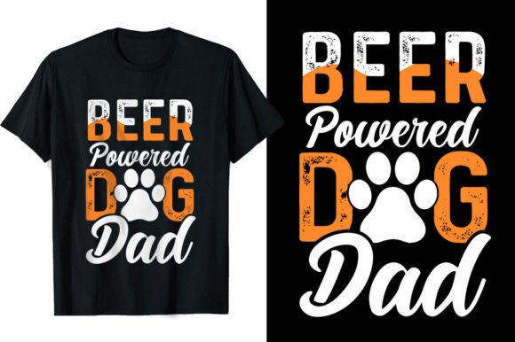 Beer Powered Dog Dad: A Versatile T-shirt Design Asset