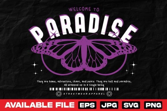 Butterfly Urban T-Shirt Design: Vector Art for Streetwear