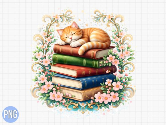 Charming Feline & Floral Design for Creative Projects