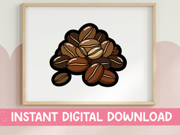 Coffee Beans Pile Sticker Design: A Visual Asset for Branding