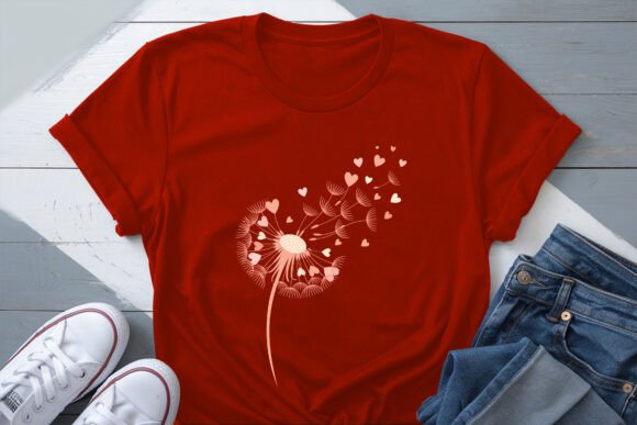 Dandelion Hearts Valentine Love Design: A Vector Asset for Creatives
