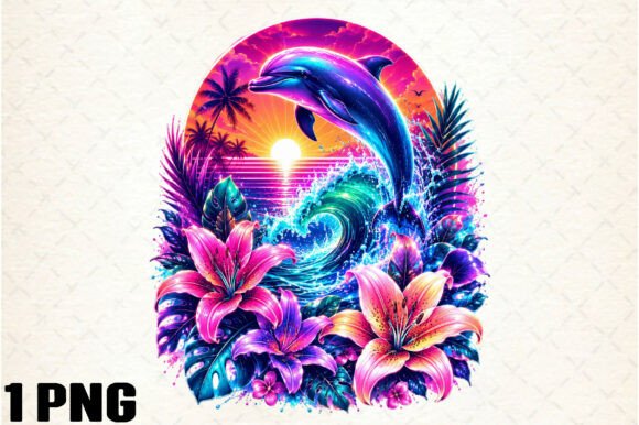 Dolphin Sunset T-Shirt Design: A Premium Creative Asset