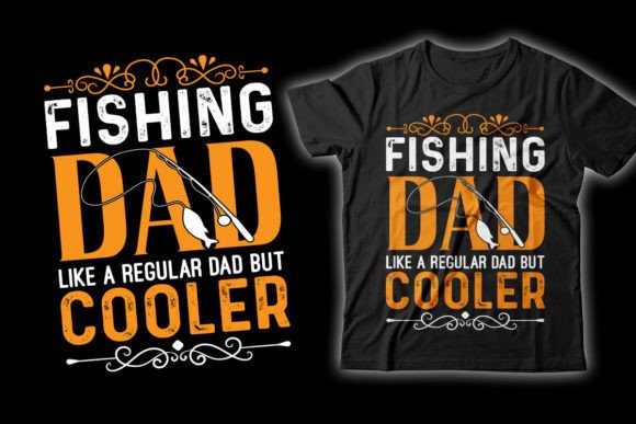 Fishing Dad Typography T-Shirt Design: A Modern Asset