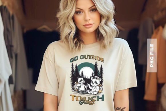 Go Outside Touch Grass T-shirt Design: A Modern Graphic Asset
