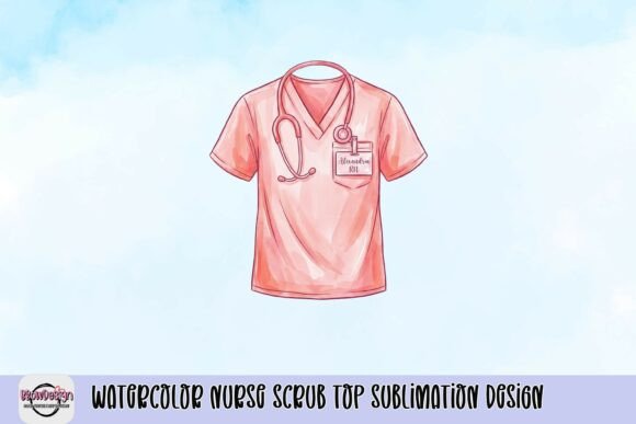 Watercolor Nurse Scrub Top Sublimation Design: A Creative Asset