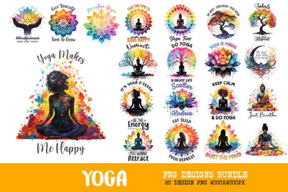 Yoga Serenity Art Design Bundle: Elevate Your Visual Projects